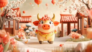 萌牛贺岁 尽显中式新春氛围