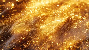 梦幻金色闪光粒子背景