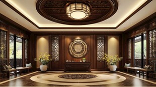 中式典雅厅堂室内设计图