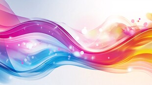 梦幻彩色动感波浪背景图