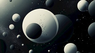 梦幻黑白系宇宙星球景象