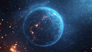 科技感网络地球宇宙图景