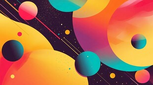 梦幻多彩的宇宙星球画面