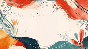 多彩手绘风抽象植物背景图