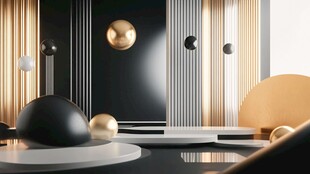 现代简约风几何球体空间