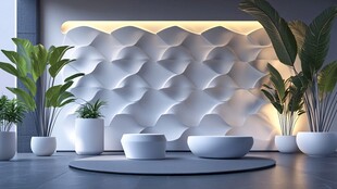 现代简约室内绿植装饰墙