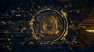 科技感数字电路发光背景图