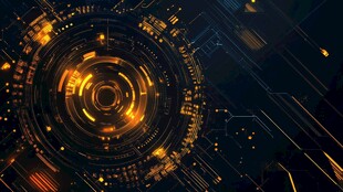 科技感发光环形电路背景