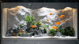 精致水族景观 灵动金鱼相伴