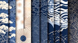 日式和风传统图案布料集合