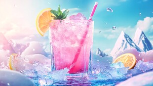 梦幻粉色冰饮 清凉一夏