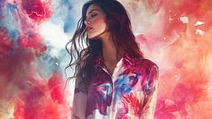 梦幻水彩风女子时尚肖像