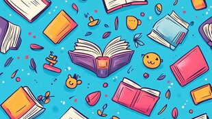 缤纷书籍世界插画