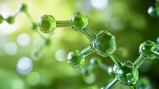 绿色分子结构微观视图