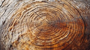 树桩年轮特写纹理清晰