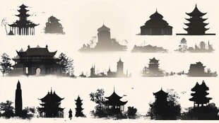 中式古建筑剪影合集