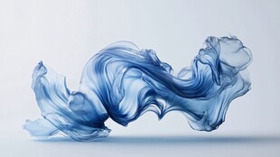 蓝色水墨般流动的梦幻液体