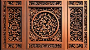 中式木雕屏风 精致工艺美