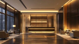 豪华大气的酒店大堂空间