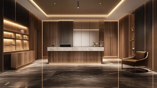 现代奢华风格的家居吧台空间