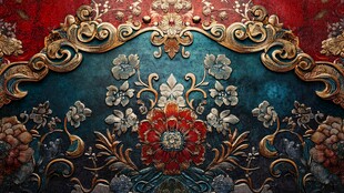 古典华丽花纹装饰图案