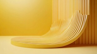 黄色立体渐变曲线场景