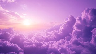 梦幻紫色云海中的日出