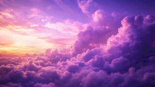 梦幻紫色云海壮丽景象