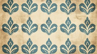 复古蓝绿花卉图案背景