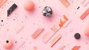 粉色几何元素创意背景图