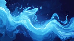 梦幻蓝色流动液体特效