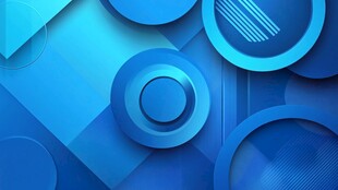 蓝色几何抽象立体背景图