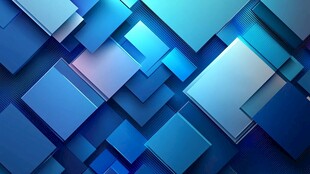 蓝色几何方块抽象背景图