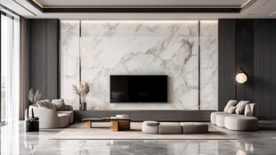 现代简约大理石客厅设计