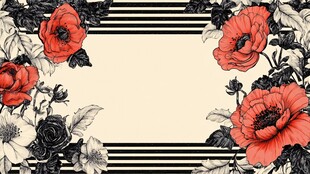 花卉条纹边框装饰图案