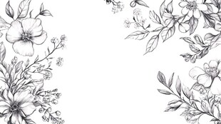 手绘花卉边框图案设计