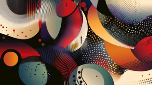 抽象多彩几何图形艺术画面