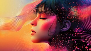 梦幻女孩的绚烂色彩世界