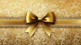 金色华丽蝴蝶结装饰背景