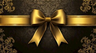 金色蝴蝶结奢华背景图