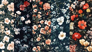 复古花卉图案设计素材