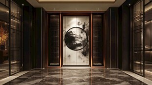 中式奢华大厅玄关艺术图景