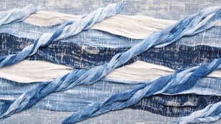 蓝白交织的牛仔布纹理艺术