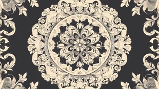 复古华丽圆形花纹装饰图案