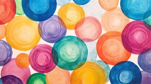 多彩圆形水彩背景图案