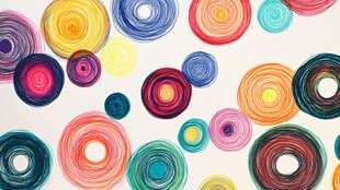 多彩手绘圆圈图案背景