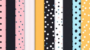 多彩波点条纹图案纸材