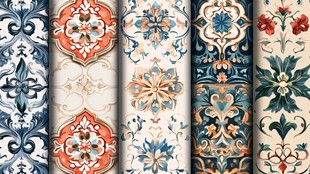 复古花卉图案墙纸系列