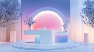 梦幻渐变场景的展示空间