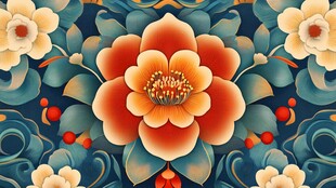 中式繁花锦绣传统纹样